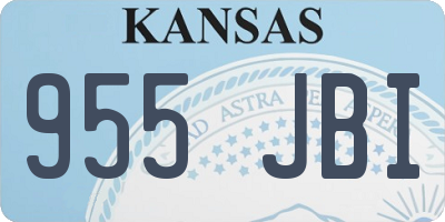 KS license plate 955JBI