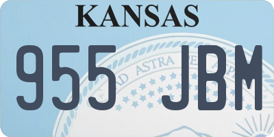 KS license plate 955JBM