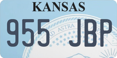 KS license plate 955JBP