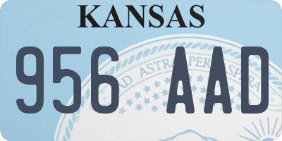 KS license plate 956AAD