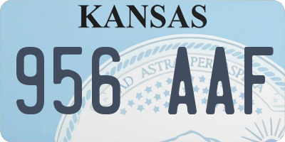 KS license plate 956AAF