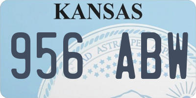 KS license plate 956ABW