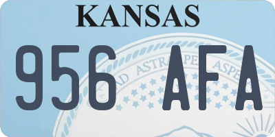 KS license plate 956AFA