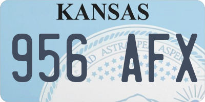 KS license plate 956AFX