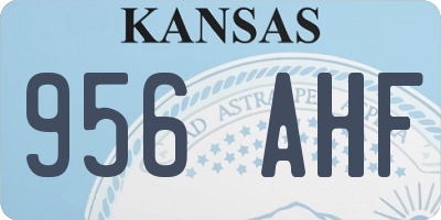 KS license plate 956AHF