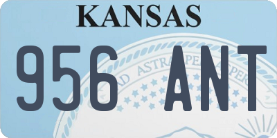 KS license plate 956ANT