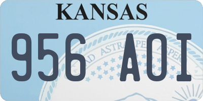 KS license plate 956AOI