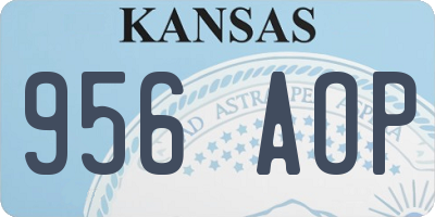 KS license plate 956AOP
