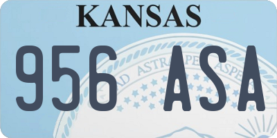KS license plate 956ASA