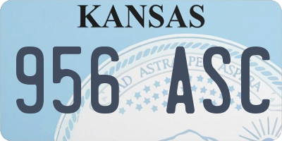 KS license plate 956ASC