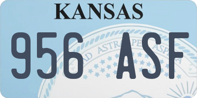 KS license plate 956ASF