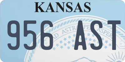 KS license plate 956AST