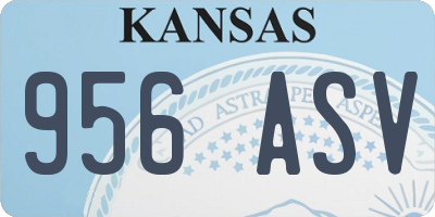 KS license plate 956ASV