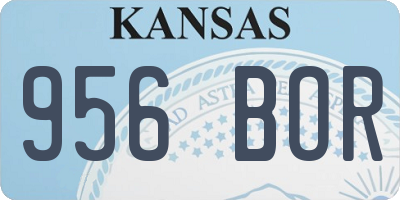 KS license plate 956BOR