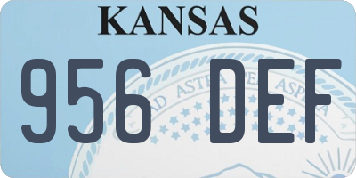 KS license plate 956DEF