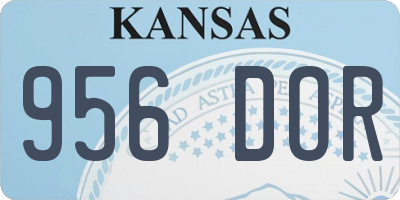KS license plate 956DOR