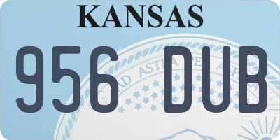 KS license plate 956DUB