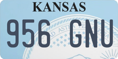 KS license plate 956GNU
