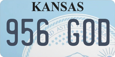 KS license plate 956GOD