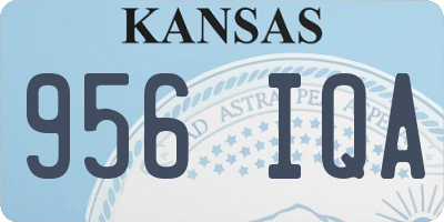 KS license plate 956IQA