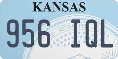 KS license plate 956IQL