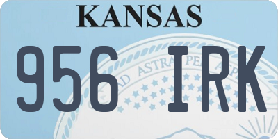 KS license plate 956IRK