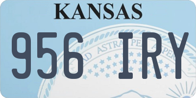 KS license plate 956IRY
