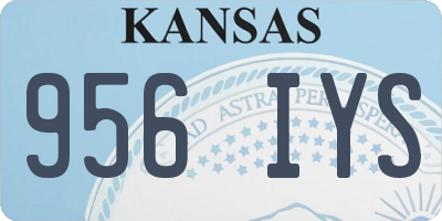 KS license plate 956IYS