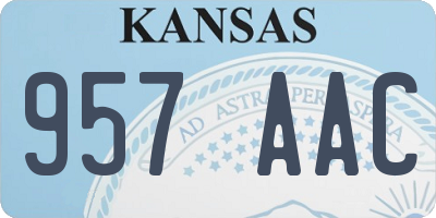 KS license plate 957AAC