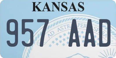 KS license plate 957AAD