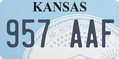 KS license plate 957AAF