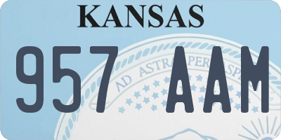 KS license plate 957AAM