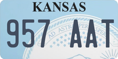 KS license plate 957AAT