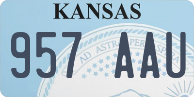 KS license plate 957AAU