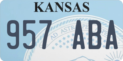 KS license plate 957ABA
