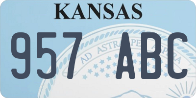 KS license plate 957ABC