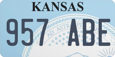 KS license plate 957ABE