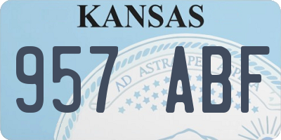 KS license plate 957ABF