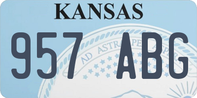 KS license plate 957ABG