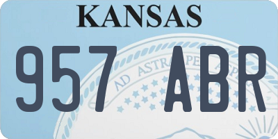 KS license plate 957ABR