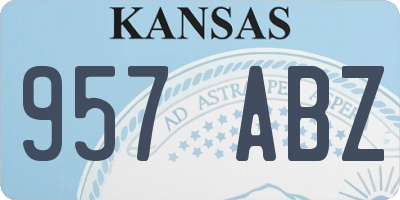 KS license plate 957ABZ