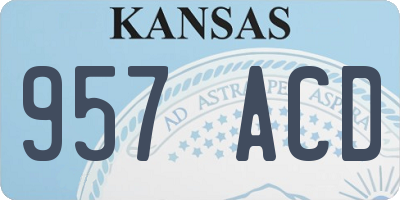 KS license plate 957ACD