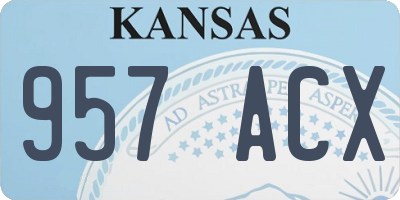 KS license plate 957ACX