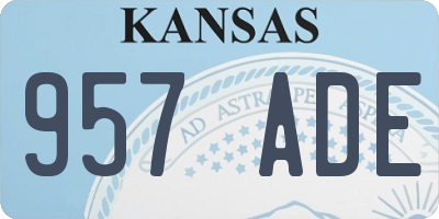 KS license plate 957ADE