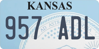 KS license plate 957ADL