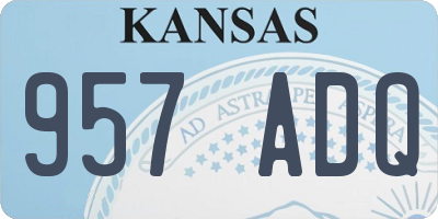 KS license plate 957ADQ