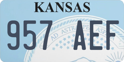 KS license plate 957AEF