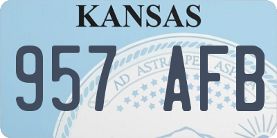 KS license plate 957AFB