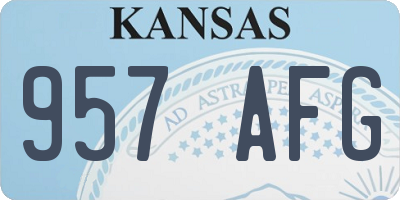 KS license plate 957AFG