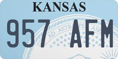 KS license plate 957AFM